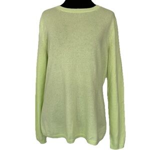 Quiet Luxury Cashmere Sweater Light Green Soft Medium Pullover Land’s End
